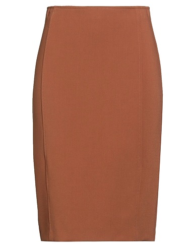 EMME by MARELLA Midi skirt Brown 62% Polyester, 32% Viscose, 6% Elastane