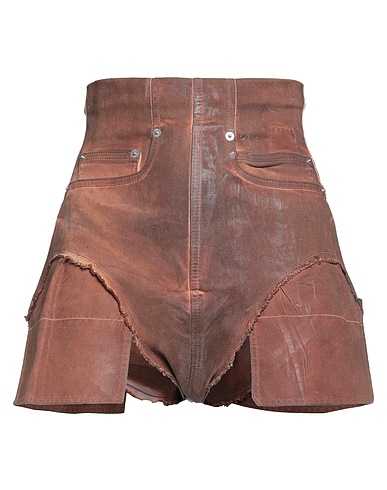DRKSHDW by RICK OWENS Denim shorts Brick red 85% Cotton, 10% Polyester, 5% Elastane