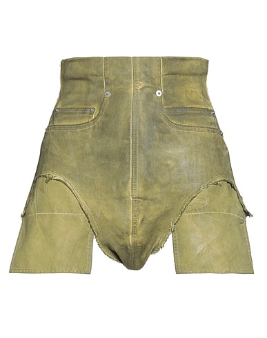 DRKSHDW by RICK OWENS Denim shorts Military green 85% Cotton, 10% Polyester, 5% Elastane