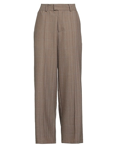 WEILI ZHENG Casual trouser Khaki 50% Polyester, 35% Wool, 15% Viscose