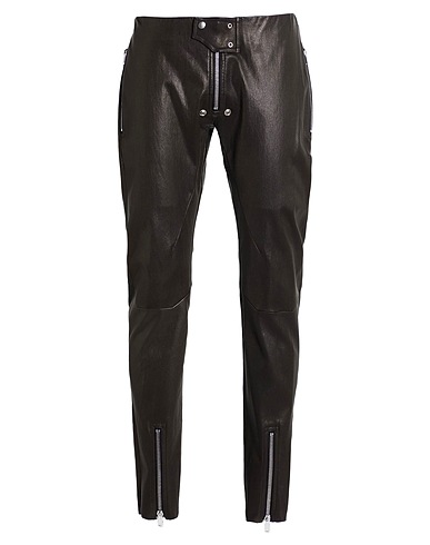 RICK OWENS Casual trouser 65% Goat skin, 34% Cotton, 1% Elastane