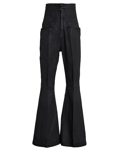 RICK OWENS Pantalone Nero 100% Cotone, Corno