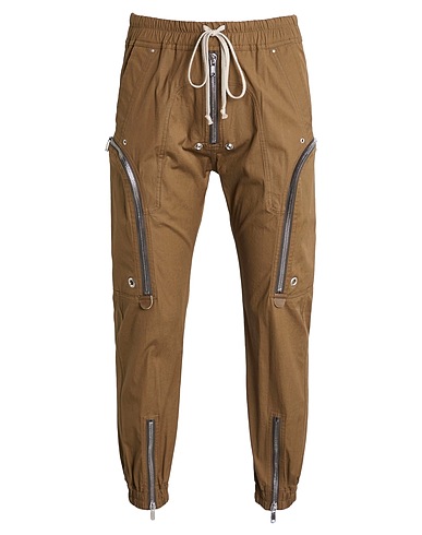 RICK OWENS Casual trouser Khaki 97% Cotton, 3% Elastane