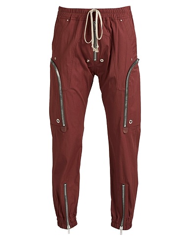 RICK OWENS Casual trouser Chocolate brown 97% Cotton, 3% Elastane