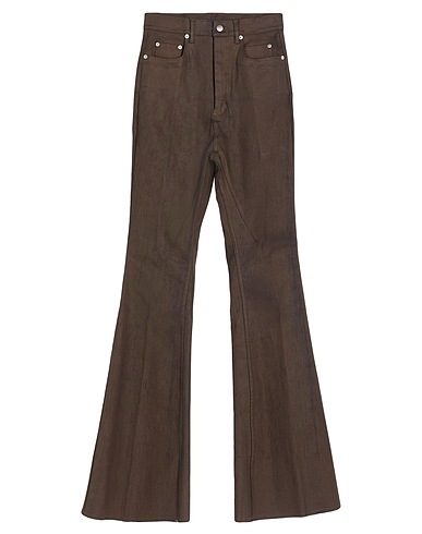 RICK OWENS Denim trousers Light brown 91% Cotton, 6% Elastomultiester, 3% Rubber