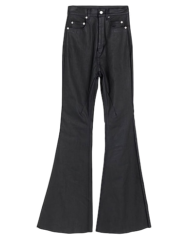 RICK OWENS Denim trousers NERO 91% Cotton, 6% Elastomultiester, 3% Rubber