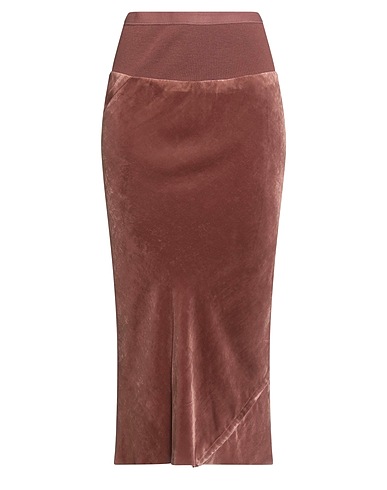 RICK OWENS Midi skirt Khaki 82% Viscose, 18% Silk