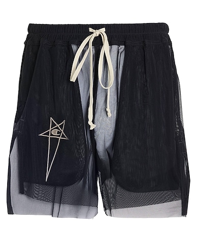 RICK OWENS x CHAMPION Shorts & Bermuda Black 90% Polyamide, 10% Elastane