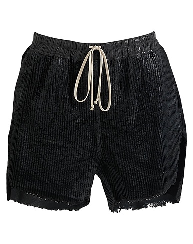 RICK OWENS Shorts & Bermuda Black 100% Cotton, Elastane
