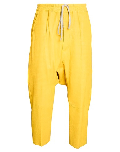 RICK OWENS Hosen Gelb 100% Lammleder, Büffelhorn