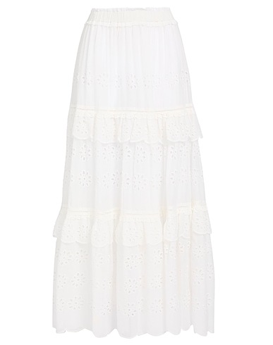 FARM RIO Long skirt White 100% Cotton