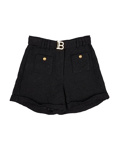 BALMAIN Shorts & Bermuda Black 39% Polyester, 31% Cotton, 24% Synthetic fibers, 4% Metallic Polyester, 2% Other Fibres