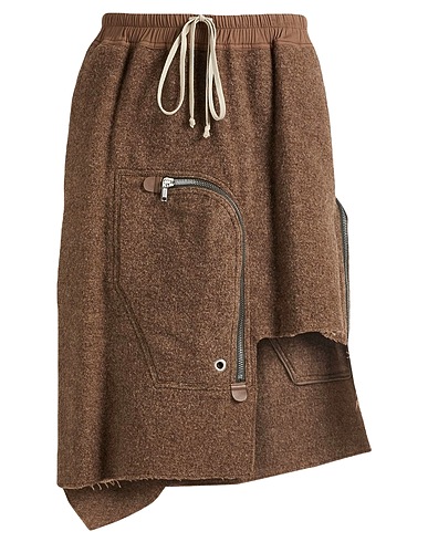 RICK OWENS Midi skirt Light brown 100% Wool