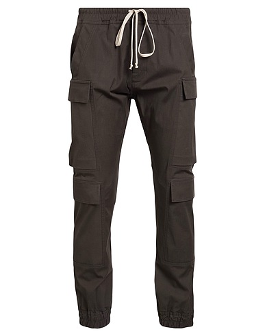 RICK OWENS Casual trouser Dark brown 97% Cotton, 3% Elastane