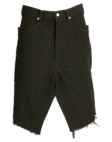 RICK OWENS Midi skirt Dark green 100% Cotton