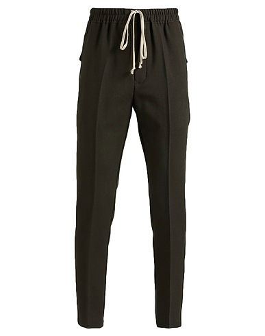 RICK OWENS Casual trouser Dark green 100% Virgin Wool
