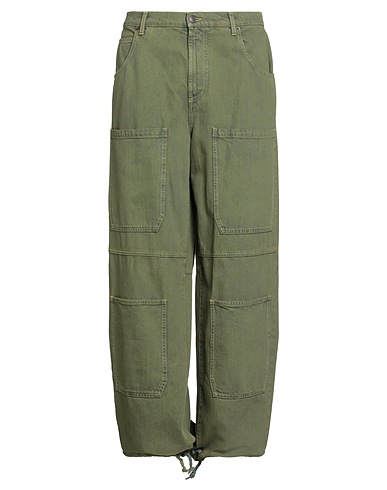 MOSCHINO Denim trousers COUTURE X SMILEY WORLD® Military green 100% Cotton