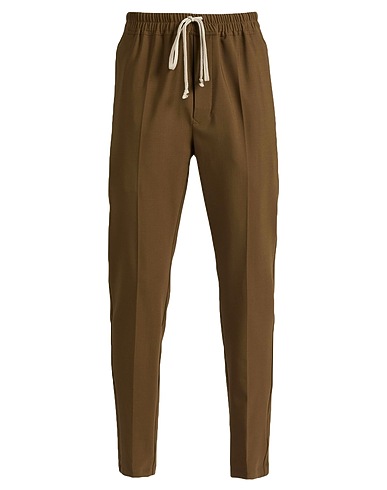 RICK OWENS Casual trouser Khaki 96% Virgin Wool, 4% Elastane