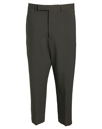 RICK OWENS Casual pants Dark green 96% Virgin Wool, 4% Elastane