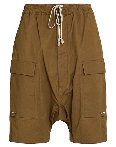 RICK OWENS Shorts & Bermuda Military green 97% Cotton, 3% Elastane