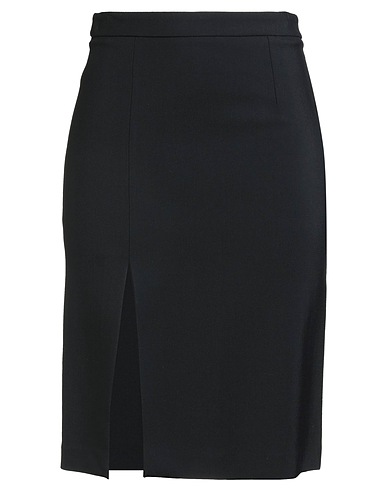 TRUE ROYAL Midi skirt Black 87% Viscose, 12% Wool, 1% Elastane
