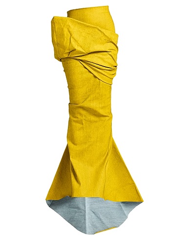 RICK OWENS Denim skirt Yellow 91% Cotton, 6% Elastomultiester, 3% Rubber