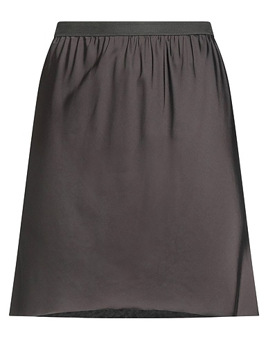 RICK OWENS Mini skirt Dark brown 100% Silk