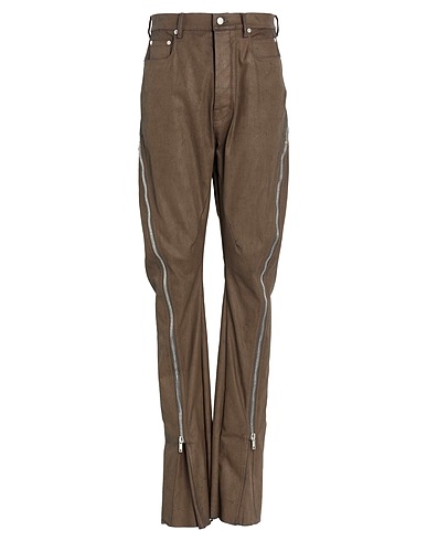 RICK OWENS Denim pants Light brown 91% Cotton, 6% Elastomultiester, 3% Rubber