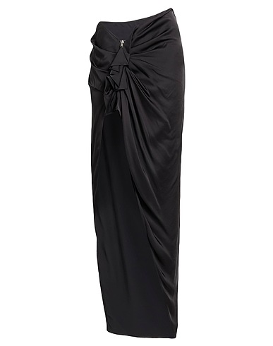 RICK OWENS Long skirt Black 61% Acetate, 39% Viscose