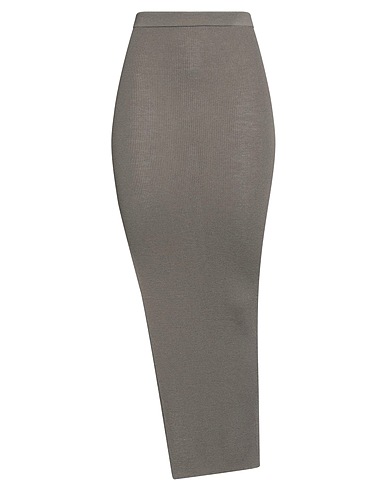 RICK OWENS Long skirt Khaki 97% Virgin Wool, 2% Polyamide, 1% Elastane