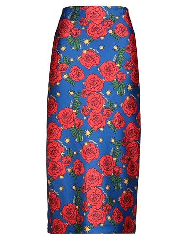 ALESSANDRO ENRIQUEZ Midi skirt Bright blue 100% Polyester