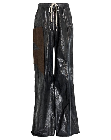 RICK OWENS Denim trousers Dark brown 97% Cotton, 3% Elastane