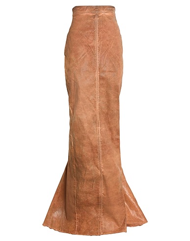 RICK OWENS Denim skirt Tan 85% Cotton, 10% Polyester, 5% Elastane