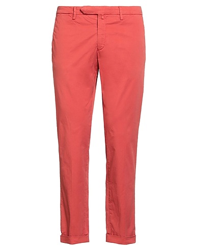 B SETTECENTO Casual pants VOYAGE Tomato red 97% Cotton, 3% Elastane