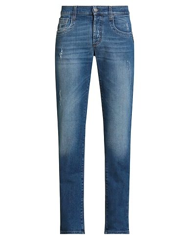 BIKKEMBERGS Denim pants Blue 98% Cotton, 2% Elastane