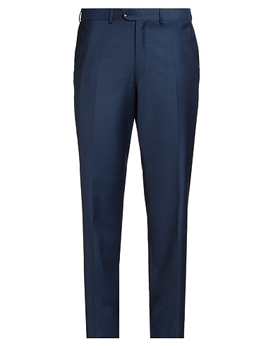 EDUARD DRESSLER Casual trouser Navy blue 100% Virgin Wool