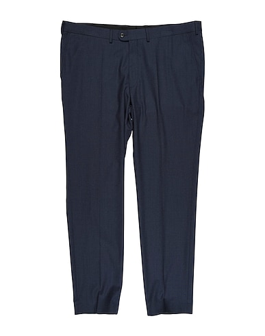 EDUARD DRESSLER Casual trouser Navy blue 99% Virgin Wool, 1% Elastane