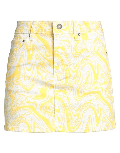 GUESS Denim skirt X J BALVIN Yellow 99% Cotton, 1% Elastane