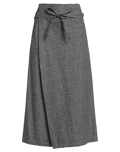 FABIANA FILIPPI Midi skirt Grey 45% Virgin Wool, 27% Linen, 19% Polyamide, 9% Cotton