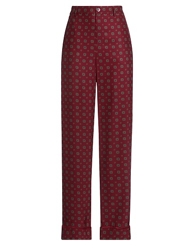 MOSCHINO Casual pants Burgundy 100% Silk