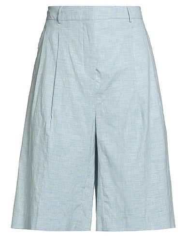 SEMICOUTURE Shorts & Bermuda Sky blue 52% Cotton, 46% Linen, 2% Elastane
