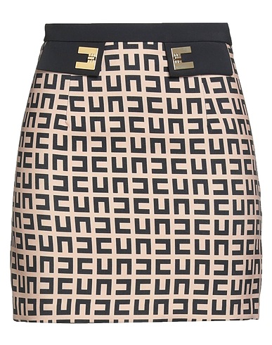 ELISABETTA FRANCHI Mini skirt Beige 96% Polyester, 4% Elastane