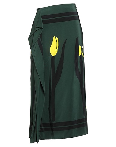 MARNI Midi skirt Dark green 100% Silk