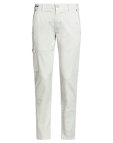 DW DENIM WORLD Casual pants Off white 98% Cotton, 2% Elastane