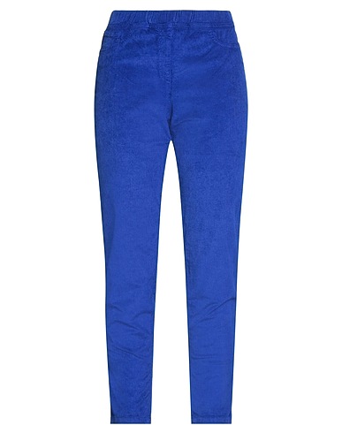 BLUE LES COPAINS Casual trouser Bright blue 70% Viscose, 28% Cotton, 2% Elastane