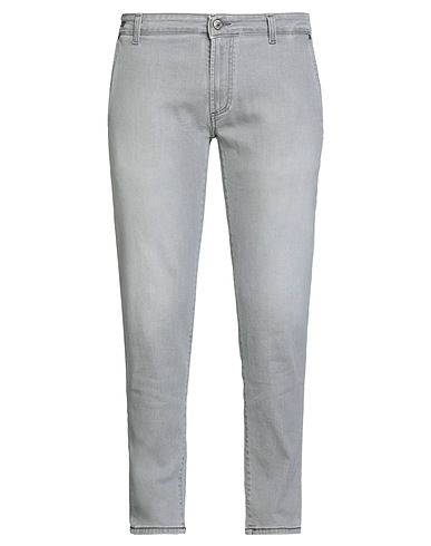 DW DENIM WORLD Denim pants Light grey 98% Cotton, 2% Elastane