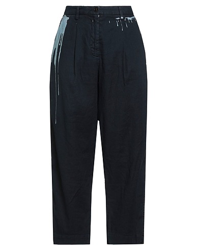 WHITE SAND Casual trouser Midnight blue 57% Linen, 42% Cotton, 1% Elastane