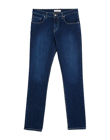 MANUEL RITZ Denim trousers Blue 98% Cotton, 2% Elastane