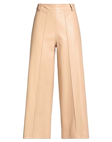 JIJIL Casual pants Beige 100% Polyester, Polyurethane coated