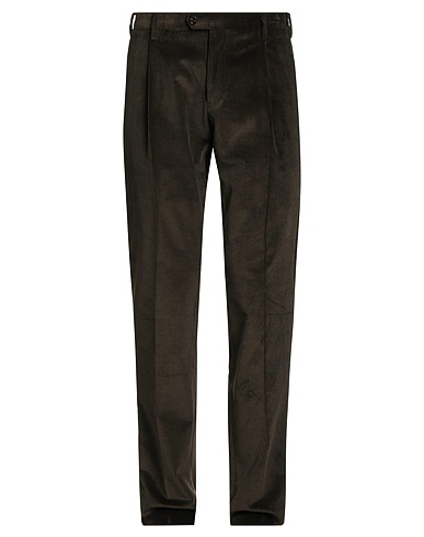 LARDINI Casual pants Brown 98% Cotton, 2% Elastane